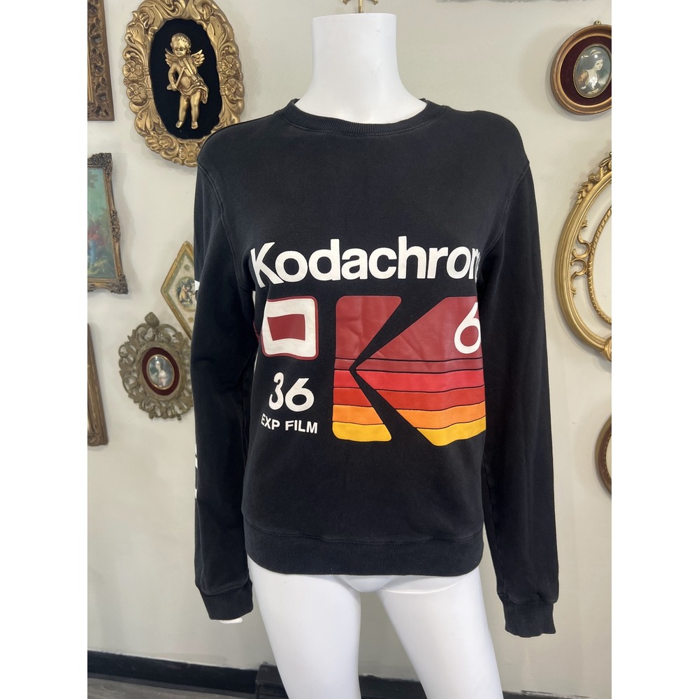 Opening Ceremony Black Kodachrome Graphic Long Sleeve Sweatshirt